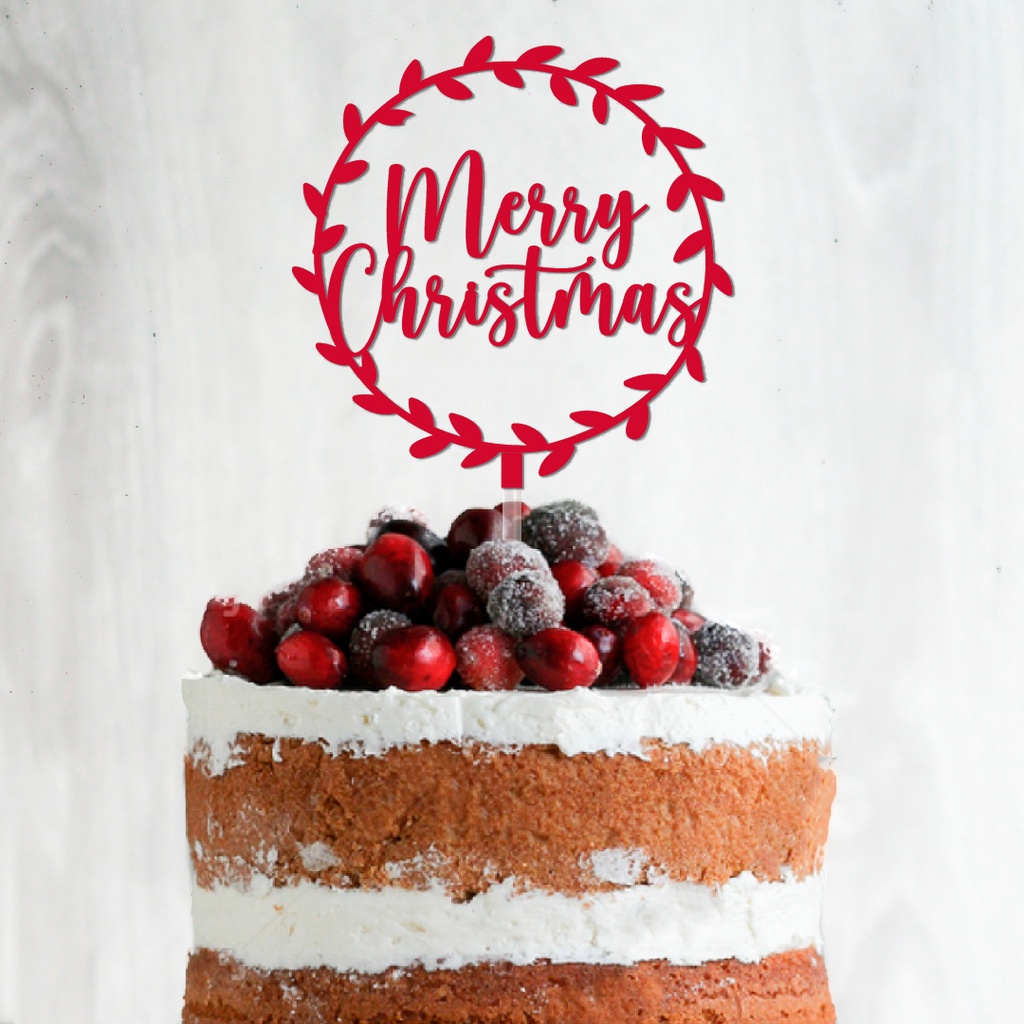 Topo de Bolo ou Panetone Merry Chistmas - guirlanda