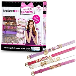 Pulseiras My Style Mini Kit Com Letras Para Personalizar 4 Braceletes 70 Letras e Símbolos Multikids - BR100