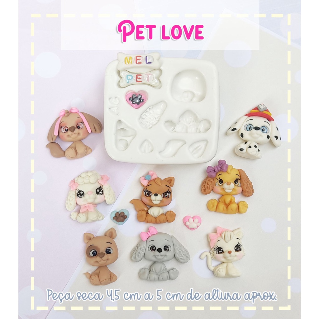 Molde De Silicone Para Biscuit Pet Love - Artes Da Cris