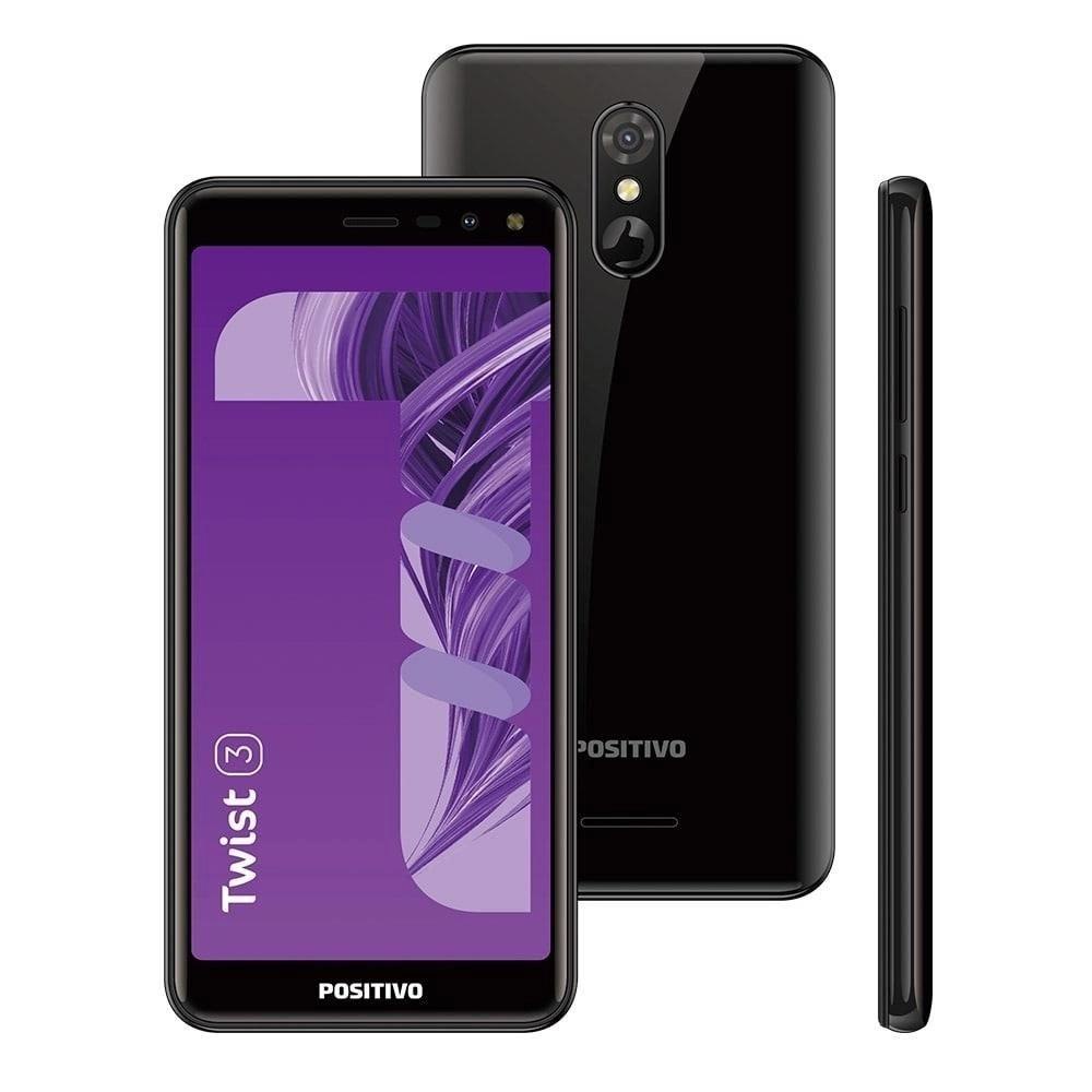 Smartphone Positivo Twist 3 S513 Quad-Core Dual Chip 32Gb Tela 5,5` - Preto