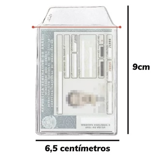 Protetor Porta Documentos para CNH 6,5x9cm c/ Aba Pacote 100 Unidades Acp Feita em Plástico Flexível