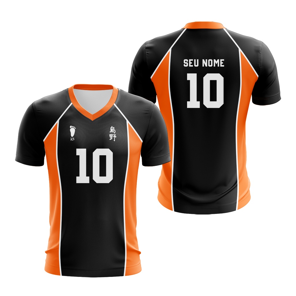 Camisa Uniforme Haikyuu Karasuno - Escolha o seu nome e Número
