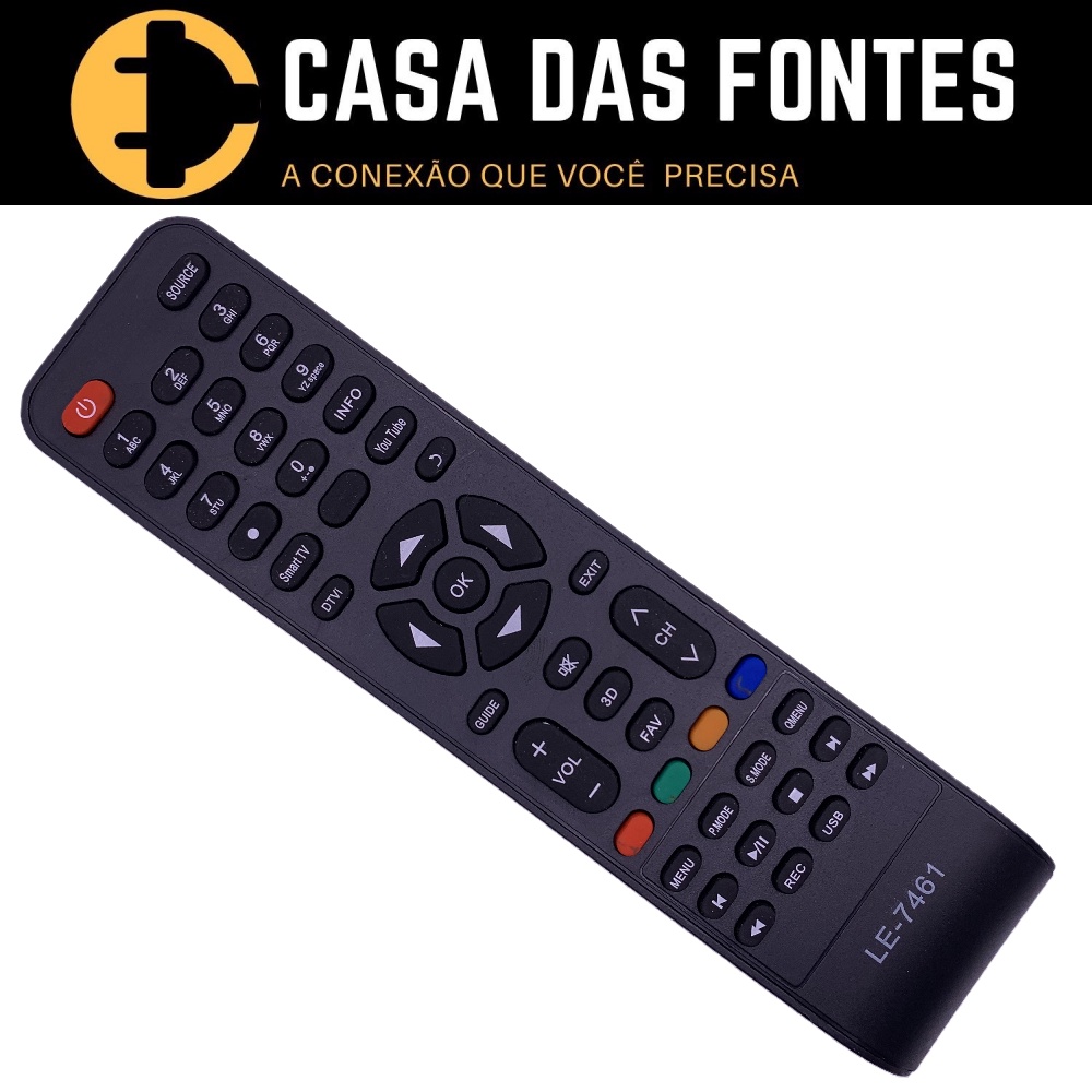 Controle Remoto Tv Philco Smart Youtube Usb Rec Tv Todas 7461 8009
