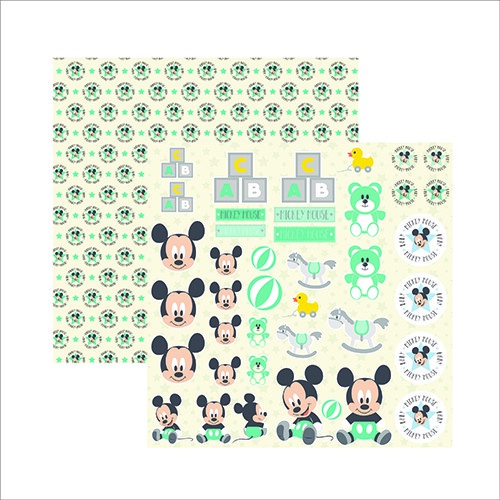 Papel Scrap Festa Disney Baby Mickey 2 Recortes Sdfd039 - Toke e Crie