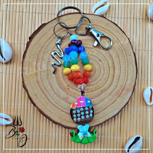 Chaveiro Oxumaré Orixá Umbanda e Candomblé Ateliê Biju dos Orixás Arco Iris colorido