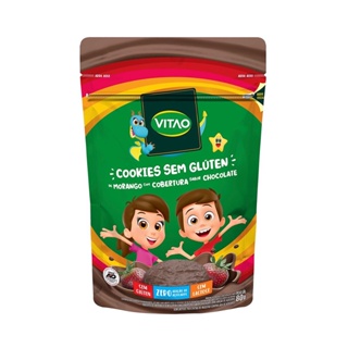 Cookie de Morango com Cobertura de Chocolate Sem Glúten Kids 80g - Vitao em Oferta na Shopee