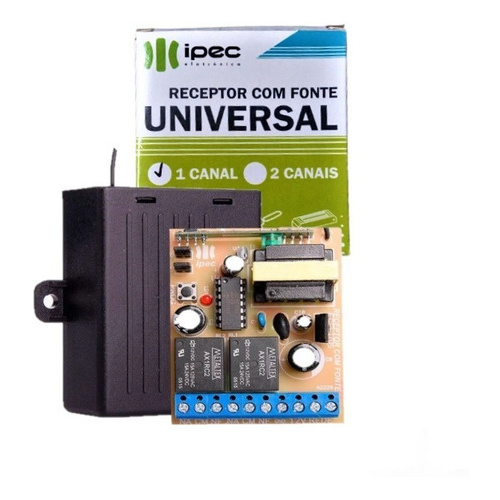 Receptor Universal Com Fonte 2a 433,92 Mhz 1 E 2 Canais Ipec