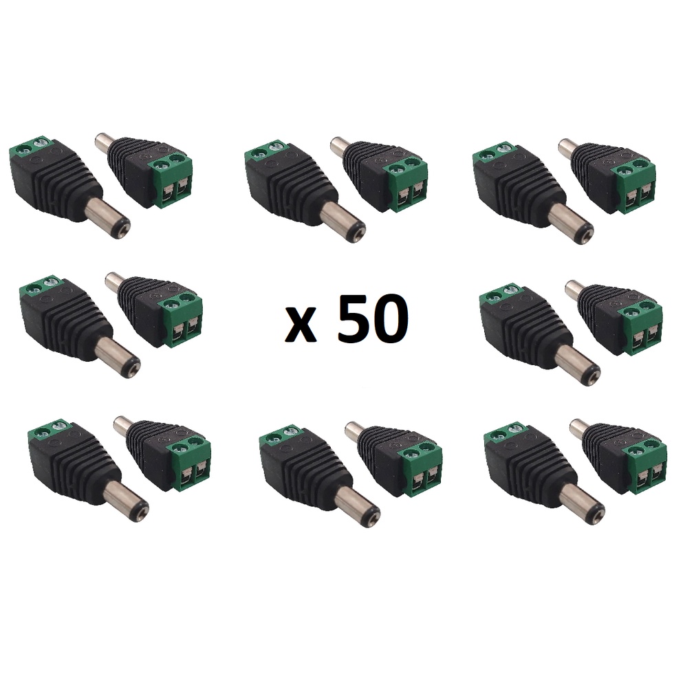 CONECTOR P4 BORNE MACHO - A9 KIT COM 50 UNIDADES, Kit 50 Conector Plug P4 Borne Macho Para Câmera Segurança