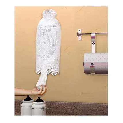 Puxa Saco Guarda Sacola Dispenser Organizador Parede Renda