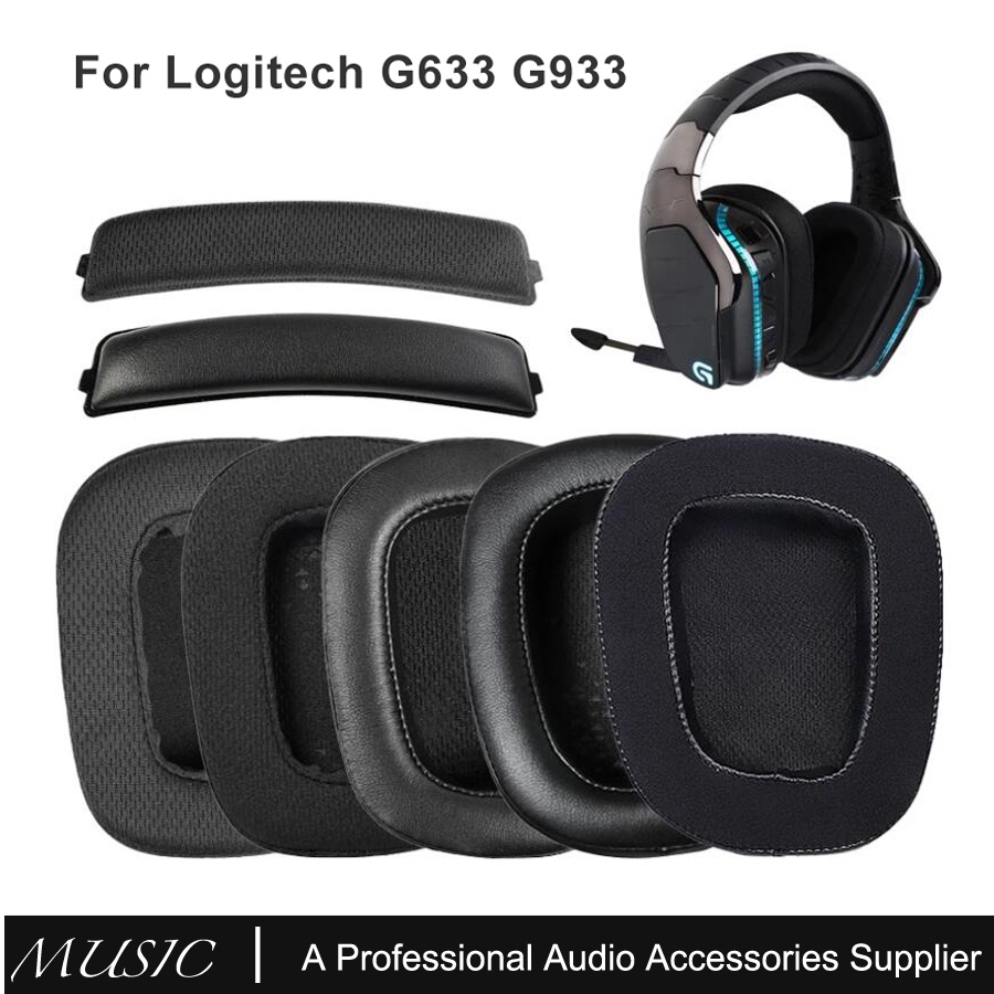 Almofadas De Ouvido De Substituição + Fita De Cabeça Para Logitech G633 , G933 , G635 , G935 Fones