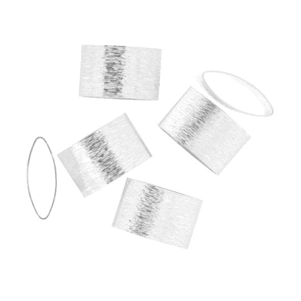 Entremeio elíptico lixado banho prata - 12x8 mm (5 peças) FL-201 (montagem/semijoias/pulseira)