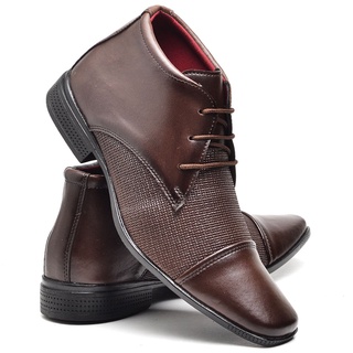 bota social casual masculino marrom com cadarço lançamento