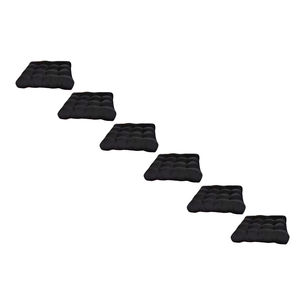 6 Assentos Futton Para Cadeira Pallets Sofá Poltrona 40X40 Cm Preto Confortável Macio
