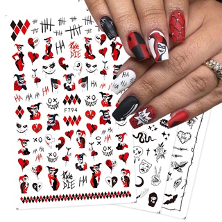 3D Halloween Nail Design Anime Coringa Aranha Cobra Deslizante Adesivos De Unhas Decalques Para Meninas Manicure em Oferta na Shopee