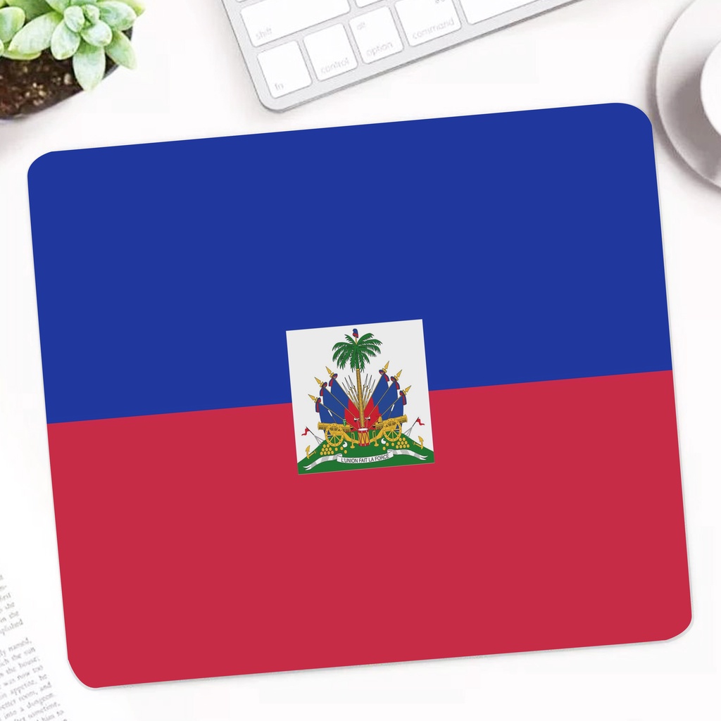 Mouse Pad 23x18cm Bandeira País Haiti Deskpad Presente