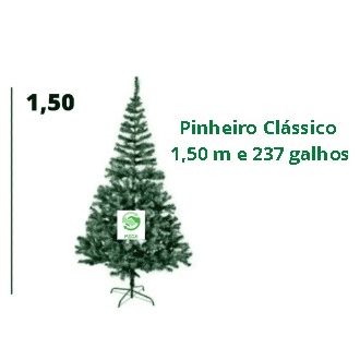 Árvore de Natal Pinheiro Clássico 1,50m com 237 galhos-A0013 | Shopee Brasil