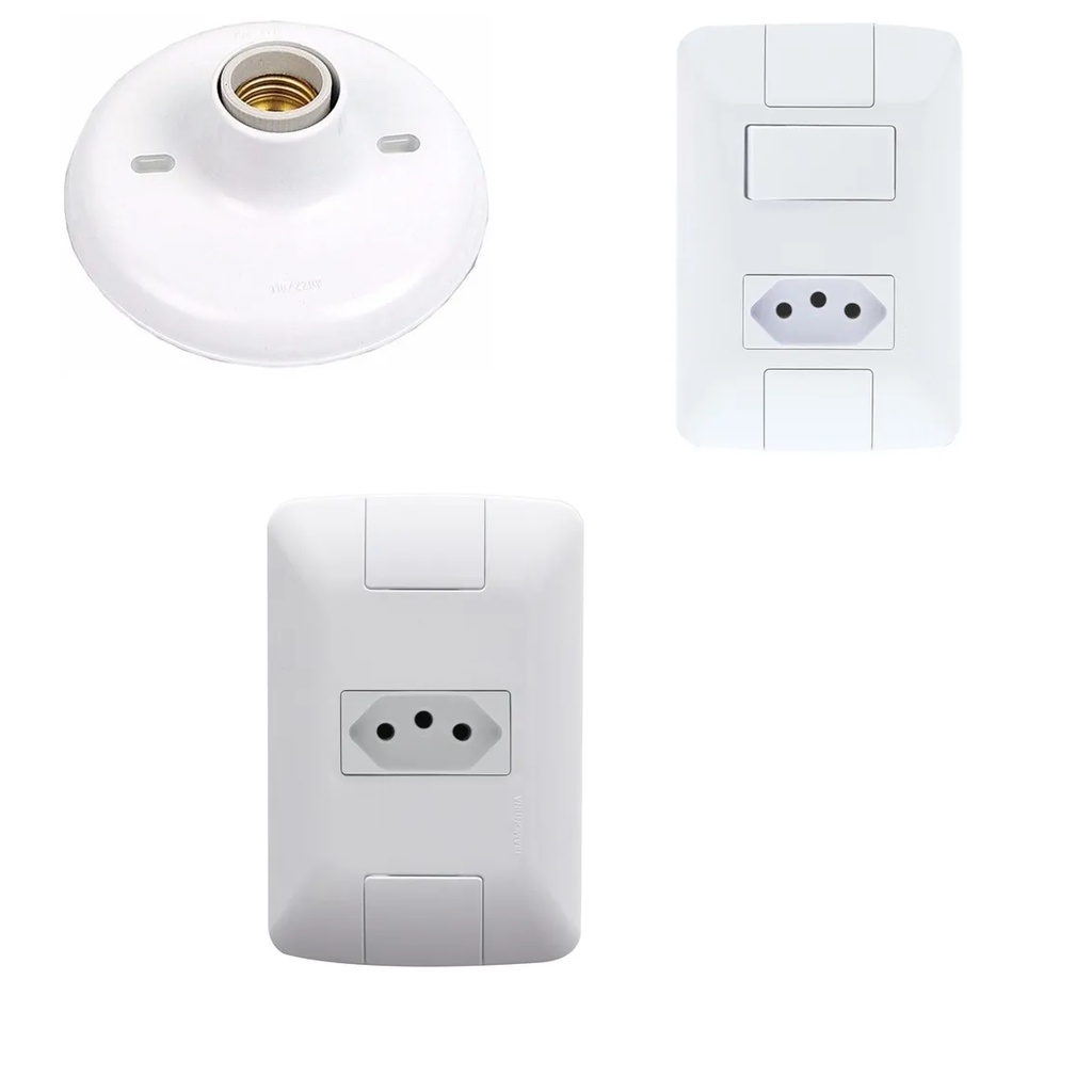 Kit diversos produtos, conjuntos tomada interruptor e plafon