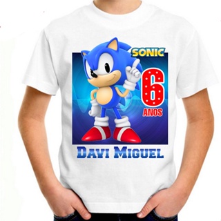 Camiseta Sonic Personalizada nome e idade (LEIA A DESCRIÇÃO) em Oferta na Shopee
