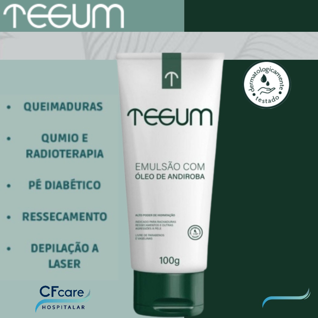 Tegum Loção Creme Hidratante Emulsão Com Óleo De Andiroba Anti-inflamatória Regeneração Metrom 100g