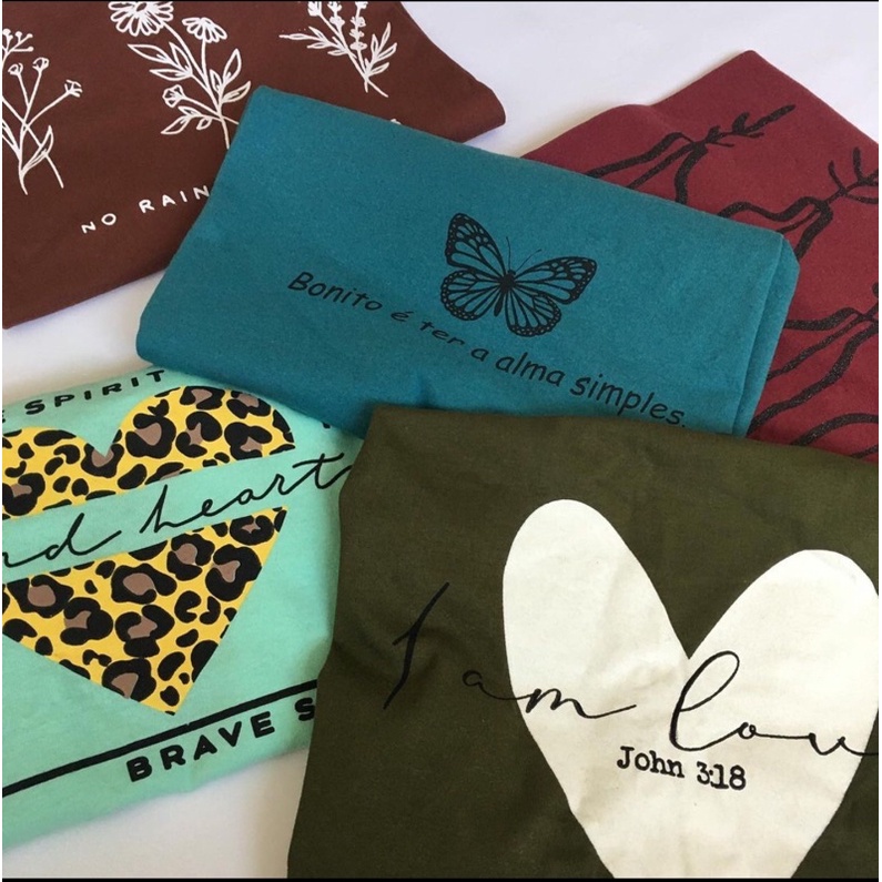 Kit 5 Blusa Camiseta Tshirts Plus Size Feminina G3 em Oferta na Shopee