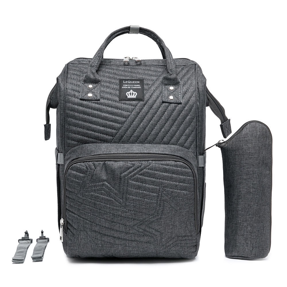 Mochila Bolsa Maternidade Bebê Mamãe Lequeen Porta Mamadeira Térmico Original em Oferta na Shopee