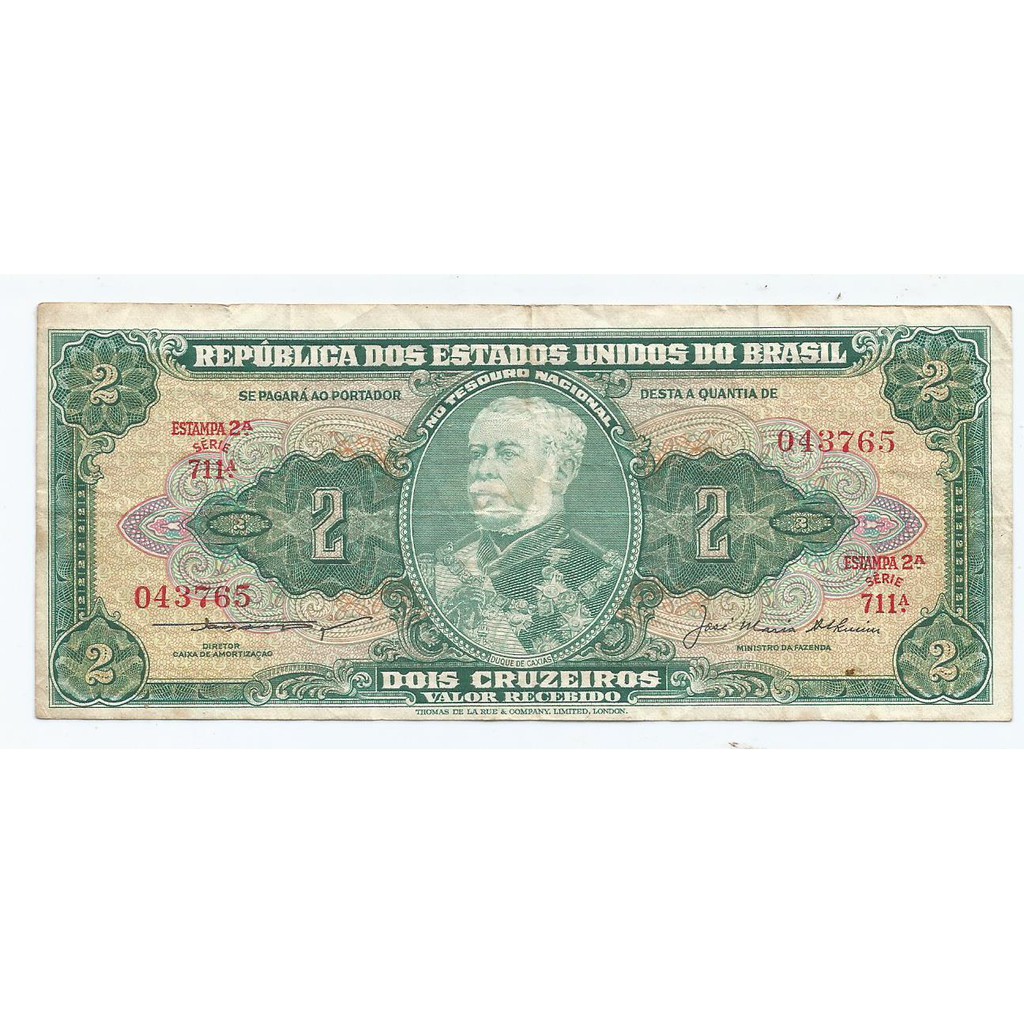 Cédula de 2 Cruzeiros - Duque de Caxias - Verde