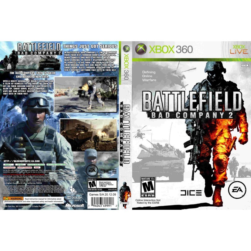 Battlefield Bad Company 2 P/ XBOX360 (LTU/LT/JTAG/RGH)
