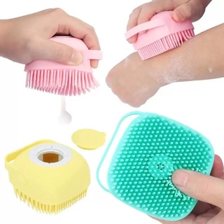 Esponja De Silicone P/Banho Massageador Dispenser Sabonete Prática Removedora de Impurezas