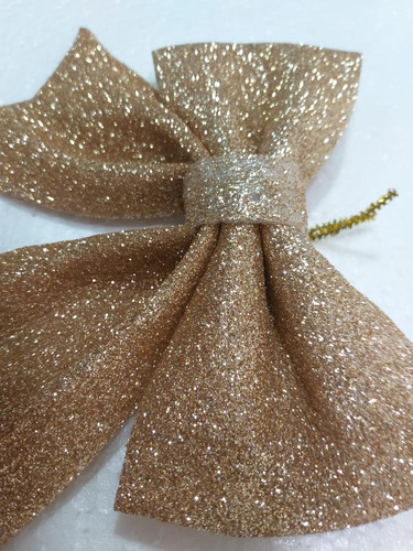 3 Laços Grandes Dourado com Glitter para Decorar sua Árvore de Natal (15 cm  largura) | Shopee Brasil