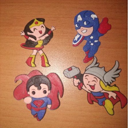 Apliques Emborrachados Super Heróis dignos do Mjolnir(martelo do thor) pacotes c/4 unidades