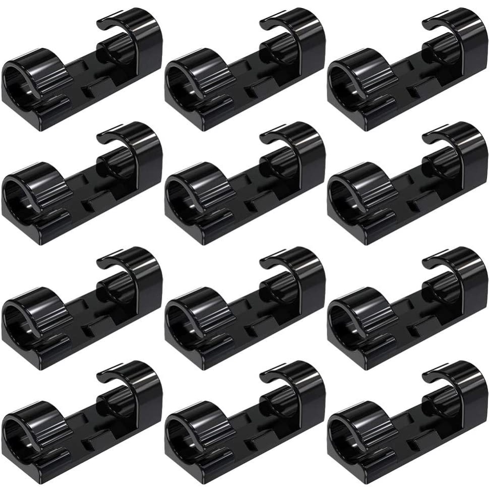 Kit 40 Peças Organizador de Cabos e Fios Clipes Autoadesivo Preto