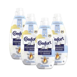 Kit 4 Amaciantes Comfort Concentrado Puro Cuidado 1l
