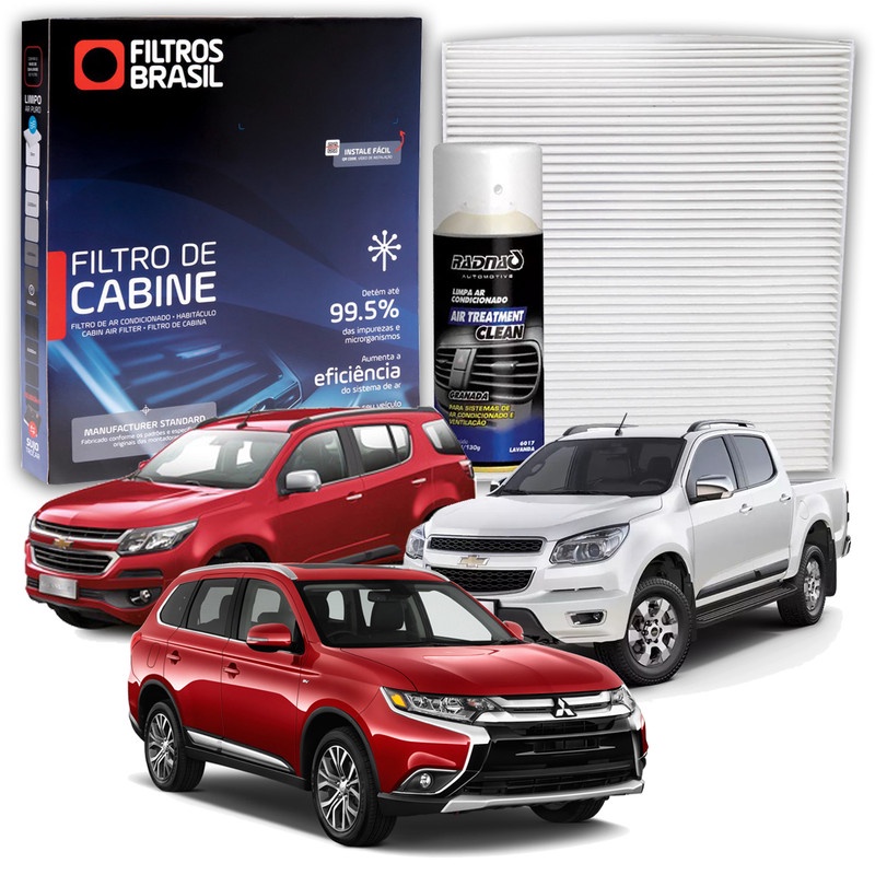 Filtro de Cabine para Ar Condicionado OutLander Trailblazer + Higienizador Limpa Ar Tipo Granada em Oferta na Shopee