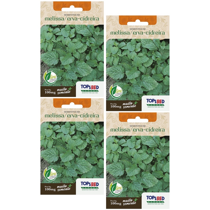 4X Sementes Erva Cidreira (Melissa) TOPSEED