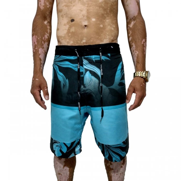 Bermuda Elastano Surf Short Adulto Estampado Tactel Masculino Praia Atividade Física