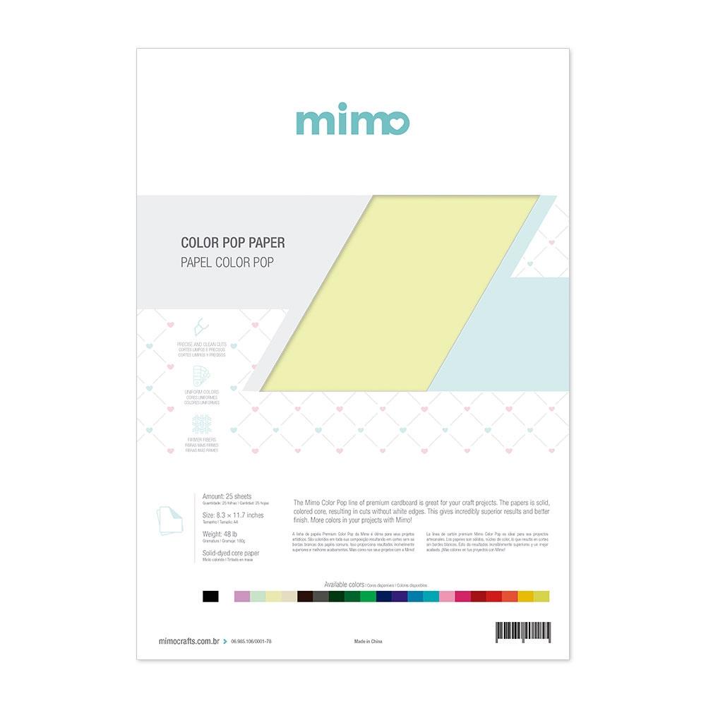 Papel Color Pop Amarelo Candy Mimo - A4 - 180 gr - 25 unds em Oferta na Shopee