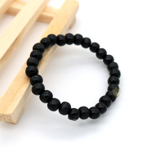 pulseira bracelete masculina bolinha de madeira 8mm com fio elástico preto oferta em Oferta na Shopee