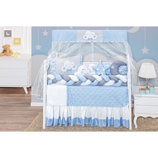 Kit De Berço Nuvem Trança 12 Peças Menino em Oferta na Shopee