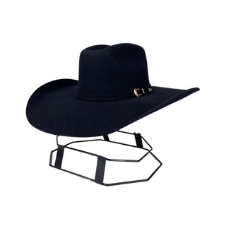 Chapéu Country Pralana Aba 12 Unissex Preto Cross Felt Carneira em Elástico - Ref. 12452