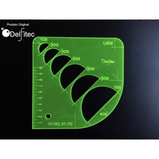 Régua Multiplas Curvas Acríl. Costura Gabarito Patchwork Original Delfitec PC9 em Oferta na Shopee