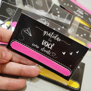 50 ou 100 Mini Lixas de Unha com Cartão – Mimo e Lembrança para Clientes Datas Especiais em Oferta na Shopee