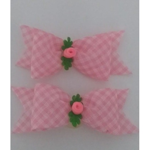 kit 02 laços rosa