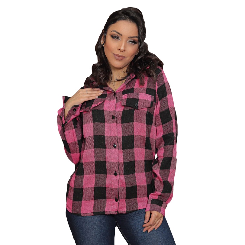 Camisa Xadrez Feminina Manga Longa Country Linda Sku:cfx10