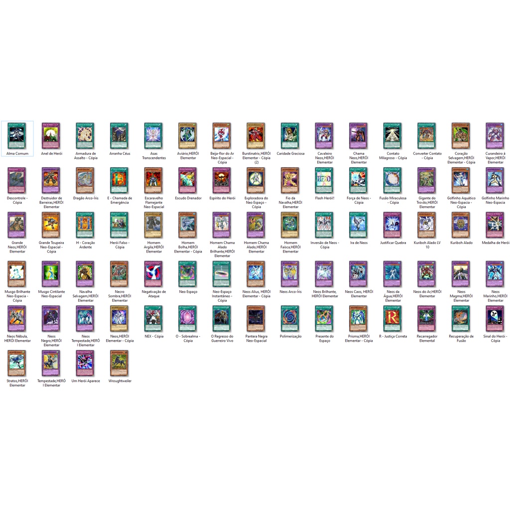 Cartas Yugioh Deck Jaden Yuki 79 cartas Heroi Elementar Neos ORICA TCG YuGiOh Corre Que Ta