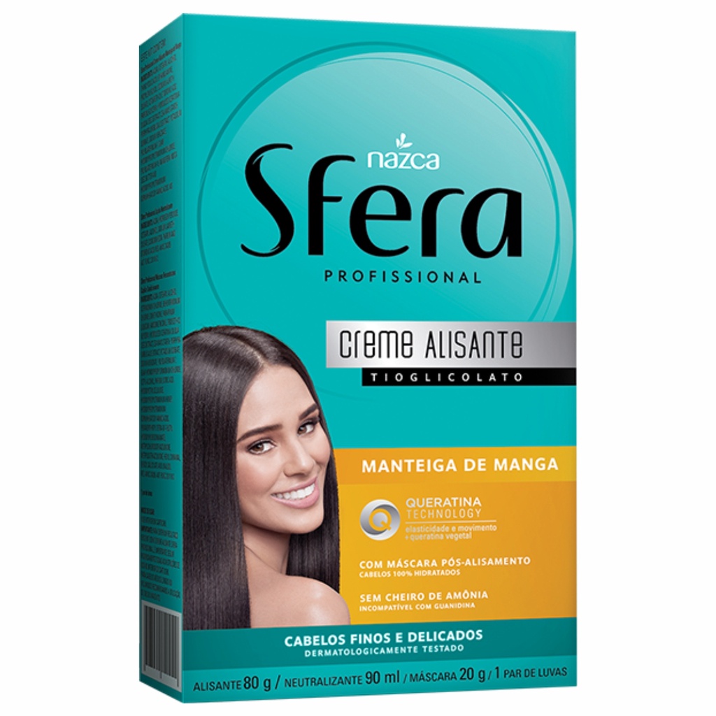 Kit Creme Alisante Sfera Manteiga De Manga Cabelos Finos E Delicados