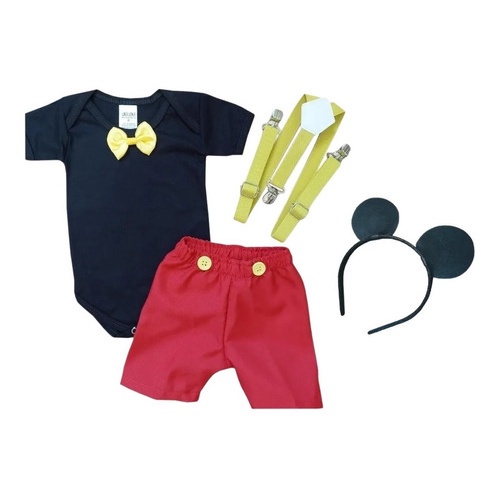 Roupa Para Mesversario C/ Suspensório Bebês Menino Conjunto