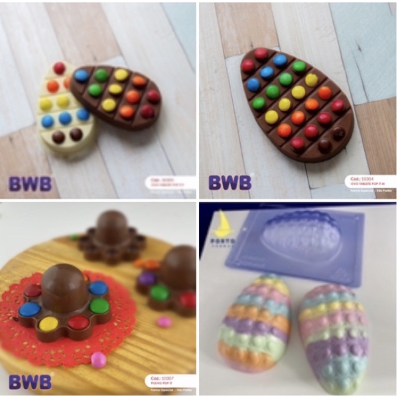 lançamento bwb forma silicone bwb ovo de páscoa ovo pop it (3 partes) páscoa 2025 - Home & Living
