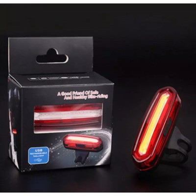 LED Sinalizador Traseira de Bike USB Alto Brilho (Luz 3 Cores Verm/AZ/Pink) Recarregável Ciclismo Noturno/Diurno