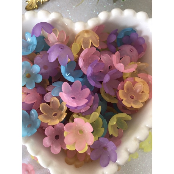 Entremeio Passante Flor Tulipa 14 mm Cores sortidas 20unid