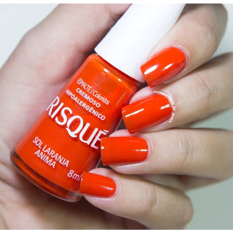 Esmalte Risqué Cremoso coloridos , Sol laranja anima - Hipoalergênico 8ml em Oferta na Shopee